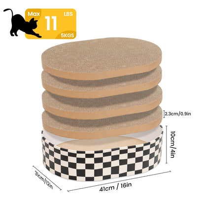 Conlun Cat Scratcher Box with 4 Cat Scratching Board Scratchers