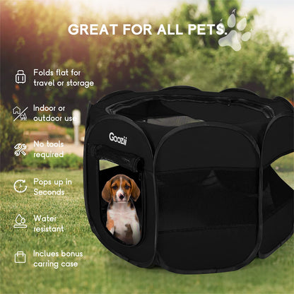 GOOZII Kitten Cat Playpen for Indoor Cats Enclosed, Portable Crate