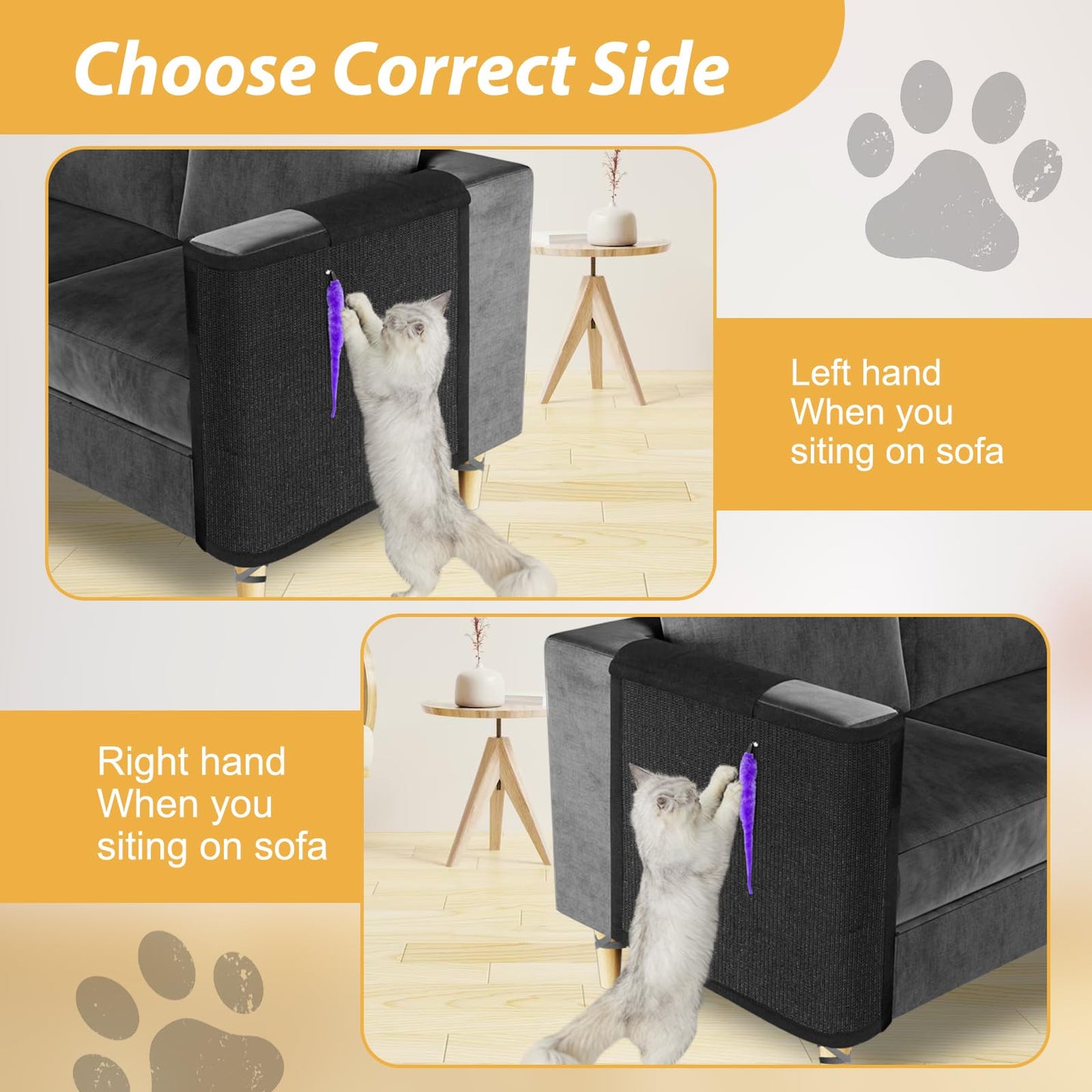 Cat Scratch Couch Protector,Cat Scratch Sofa Armrest Cover with Mat
