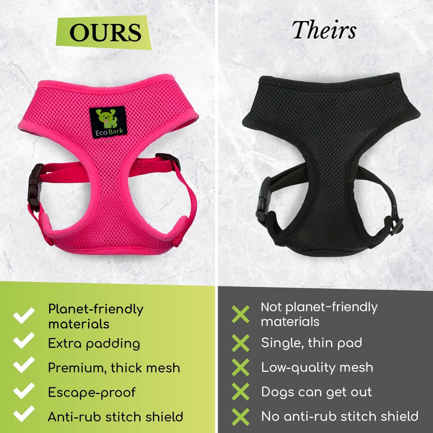 EcoBark Dog Harness Eco-Friendly Max Comfort Harnesses Collar