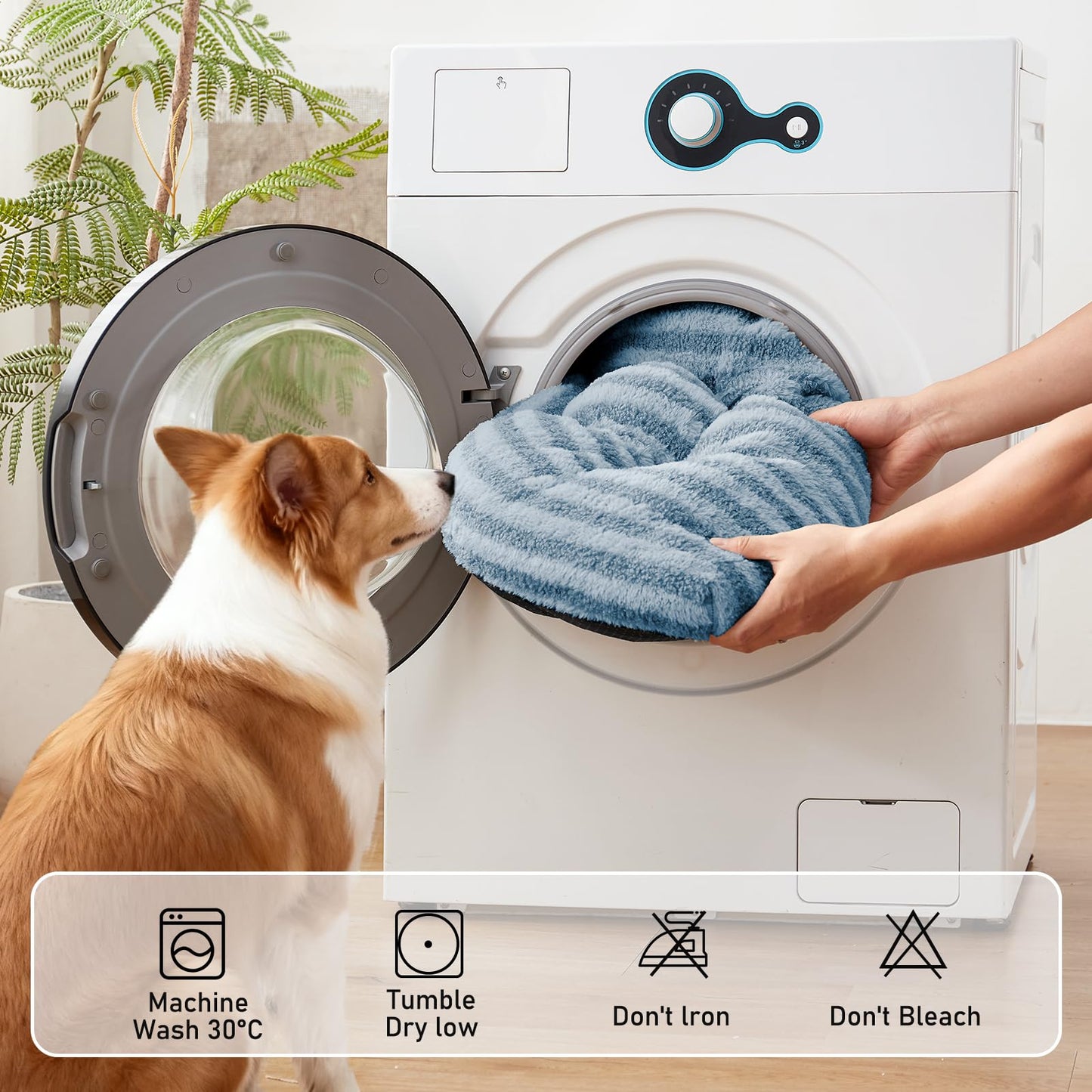 FURTIME Washable Dog Bed Medium Size Dogs, Deluxe Dog Crate Beds Bed