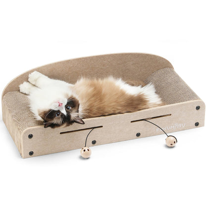 FUKUMARU Cat Scratcher Bed, 2 Reversible Cardboard Cat Scratch Bed