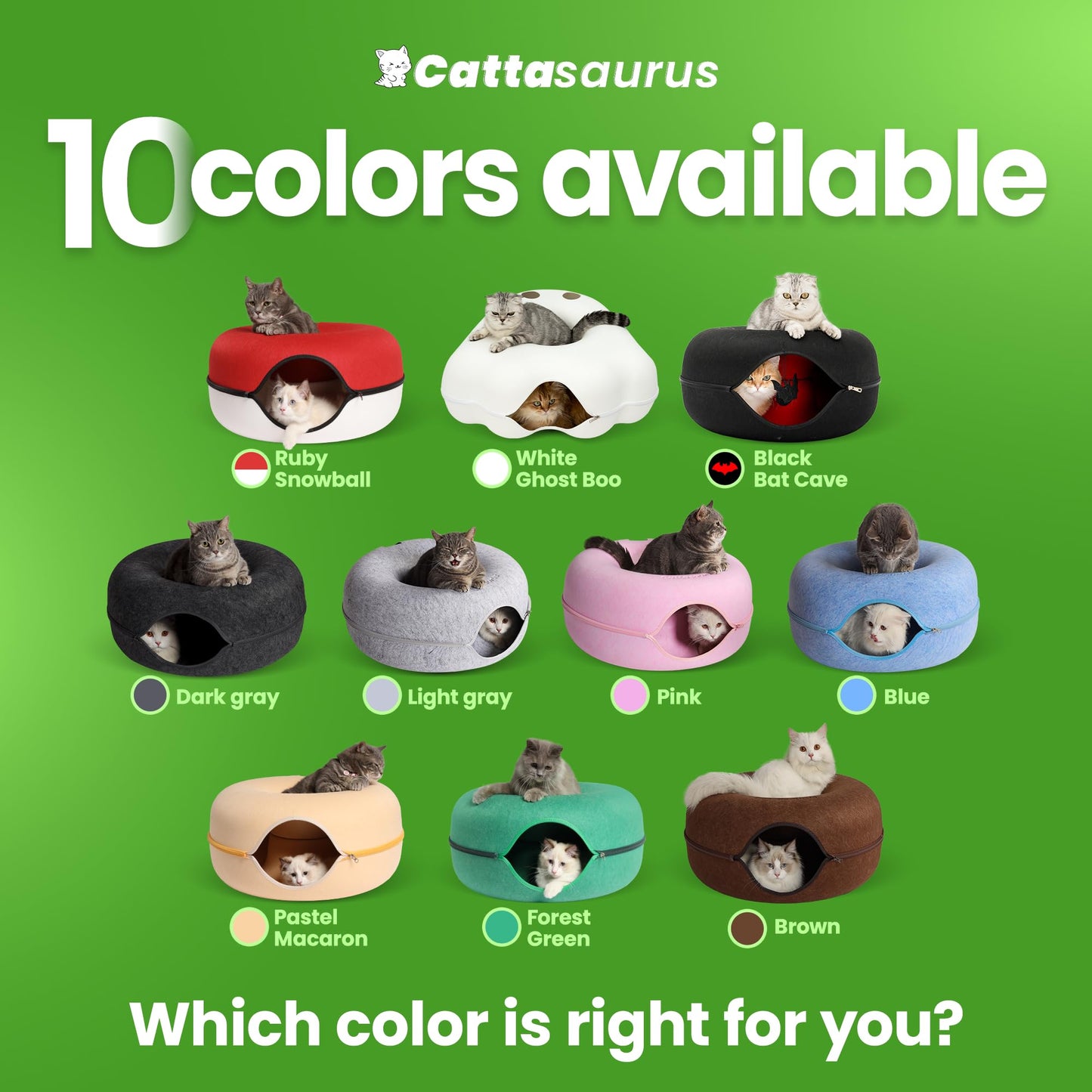 Cattasaurus Unique Gothic Peekaboo Cat Cave for Multiple Large Bed