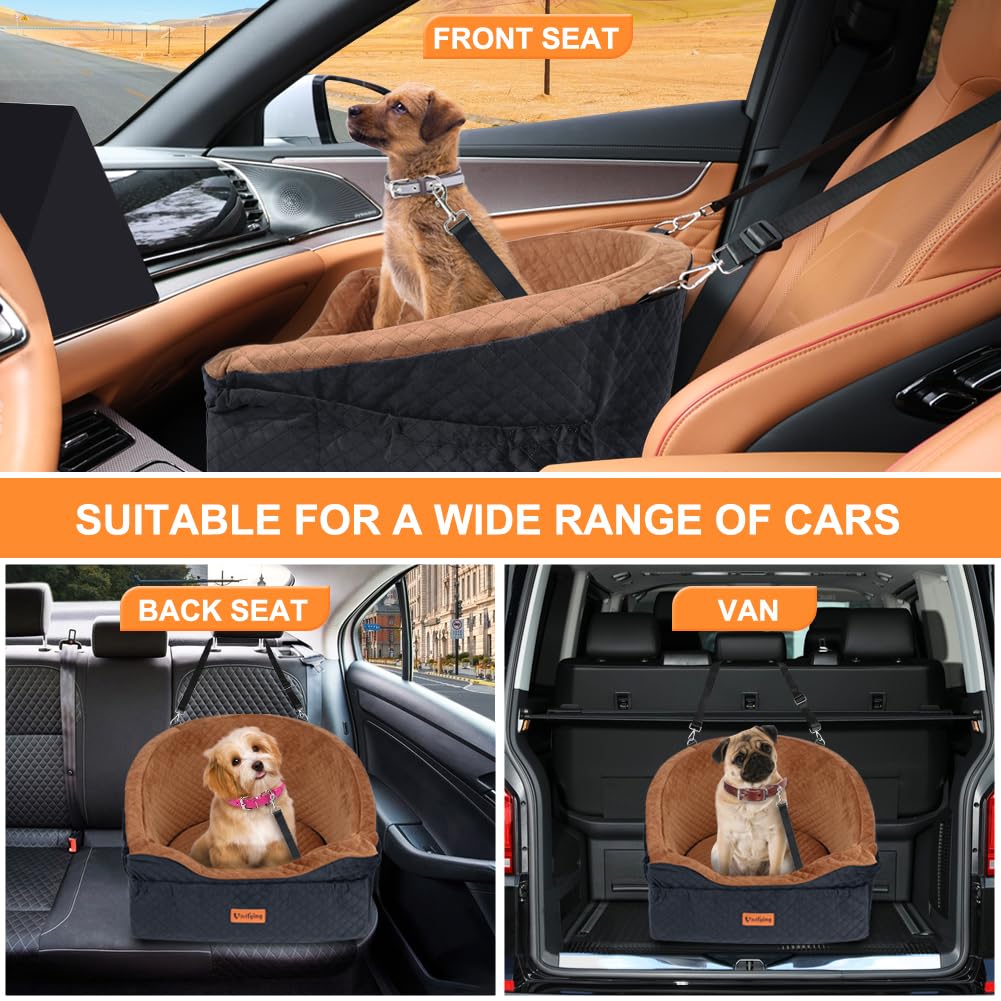 Vivifying Dog Car Seat for Small Medium Dogs, Detachable Washable Seat