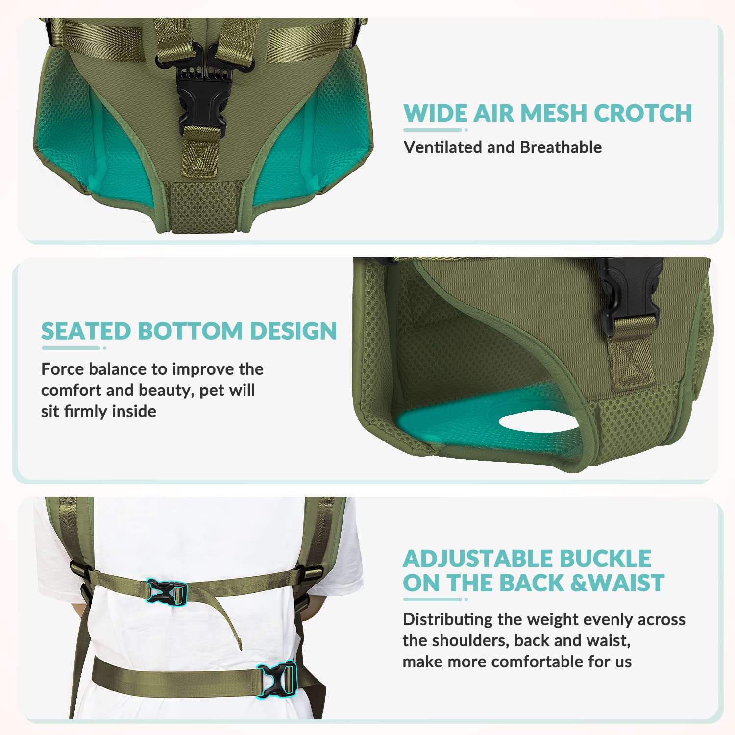 Lukovee Dog Backpack Carrier, Legs Out Easy-fit Dog Front Carrier