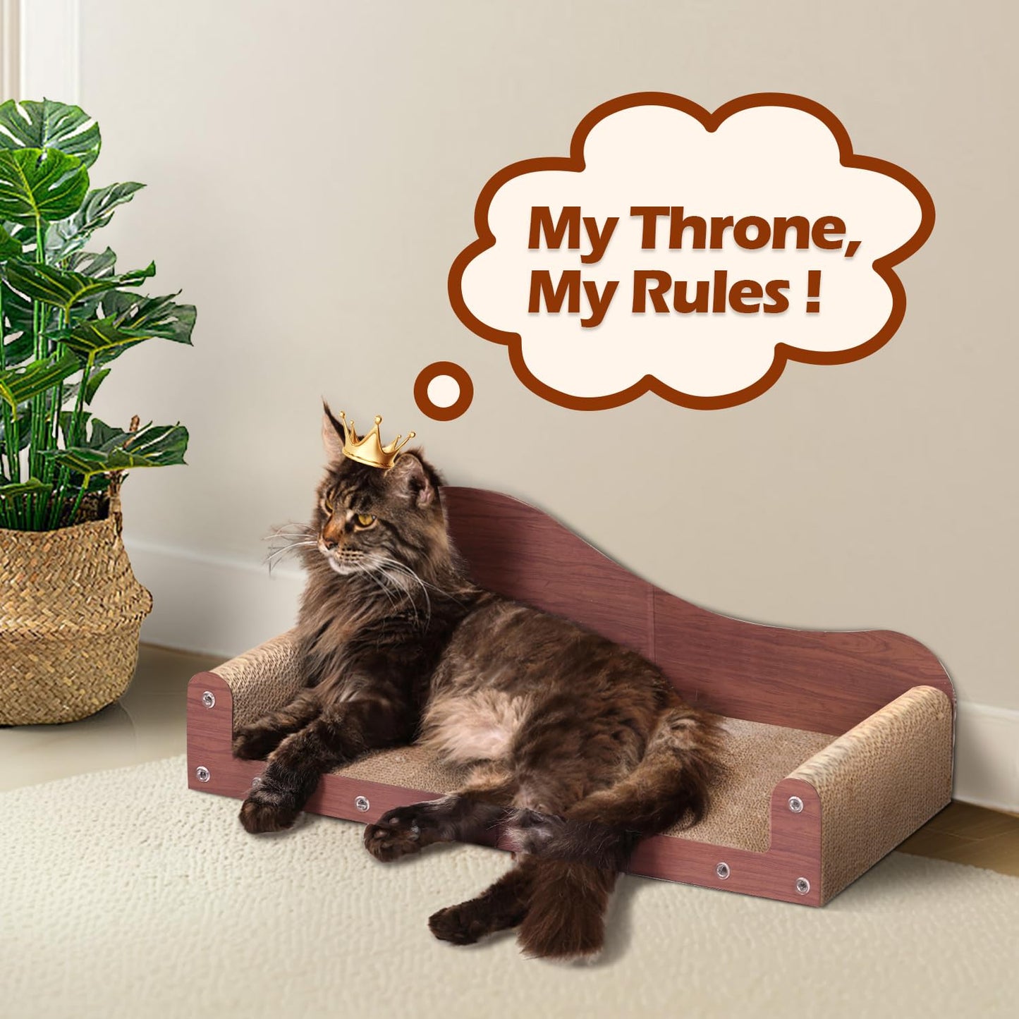 ComSaf 26.4" Large Cat Scratcher Bed, Cat Scratching Board, Bed