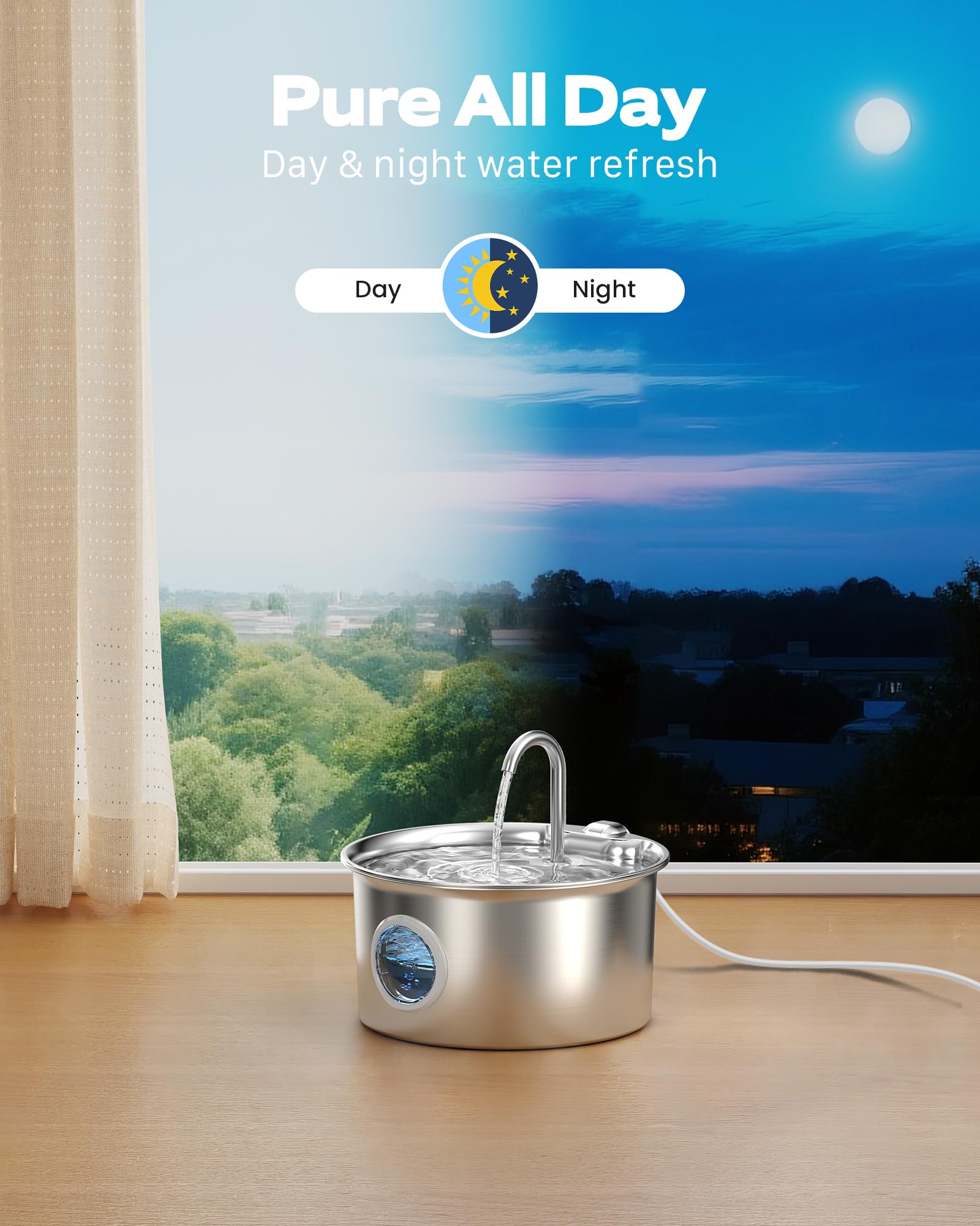 Pet Water Fountain Stainless Steel: Mental Cat Water Fountains Bowl