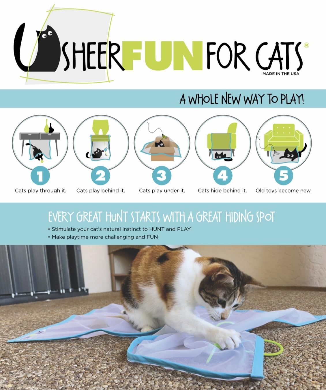 Sheer Fun For Cats Toy, Renews Old Toys, Engages Hunting Ball