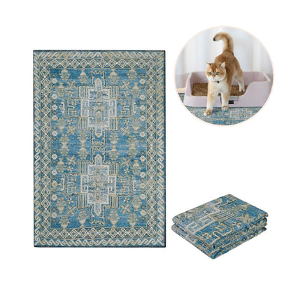 Lovewag Pets Cat Litter Box Mats 2 Pack Medium Machine Washable, Box