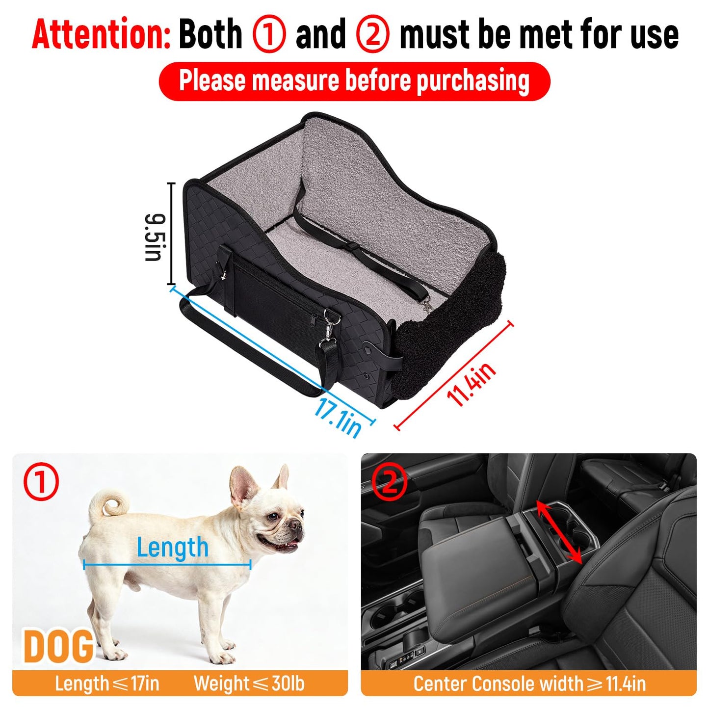 TKYZ Center Console Dog Car Seat,Pet Puppy Middle Console Dog Car Seat