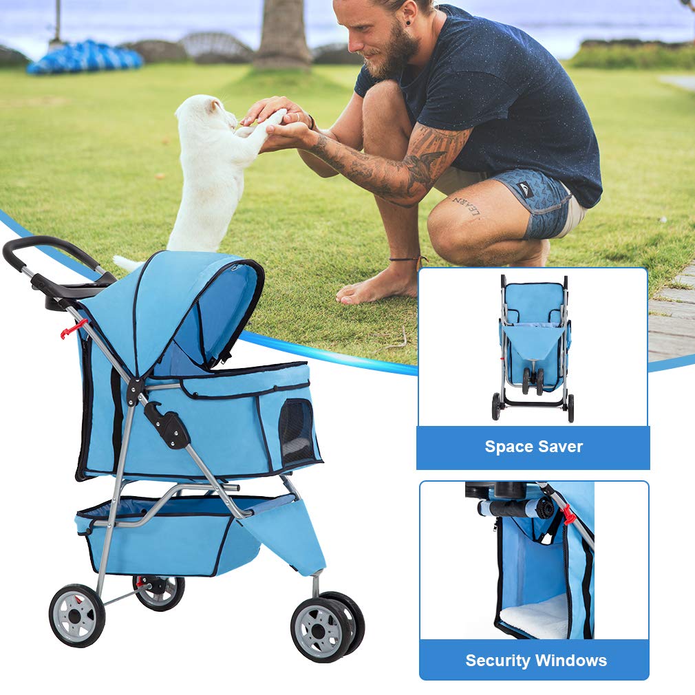 BestPet, 3-Wheel Pet Stroller, Dog and Cat Stroller, Carrier