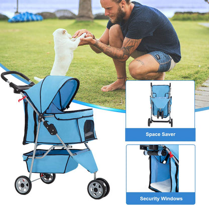 BestPet, 3-Wheel Pet Stroller, Dog and Cat Stroller, Carrier