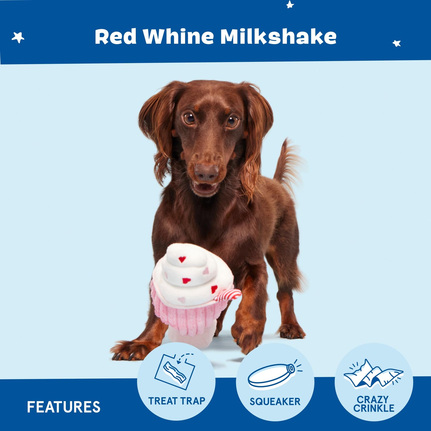 Barkbox Whine Milkshake Dog Toy Squeaky Dog Toys Plush Dog Toys Plush
