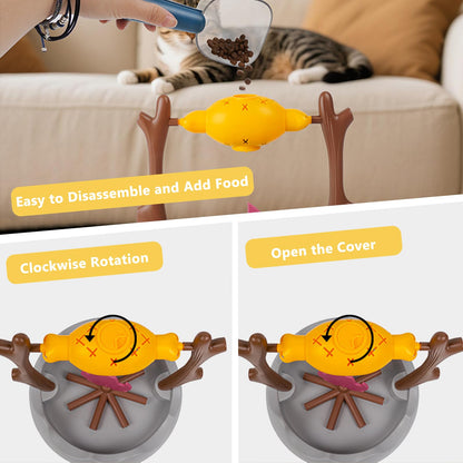 DFQ Cat Slow Feeder, Interactive Cat Puzzle Toy Treat Dispenser Toy
