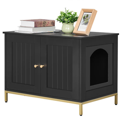 Homhedy Cat Litter Box Enclosure, Cat Washroom Furniture with Box