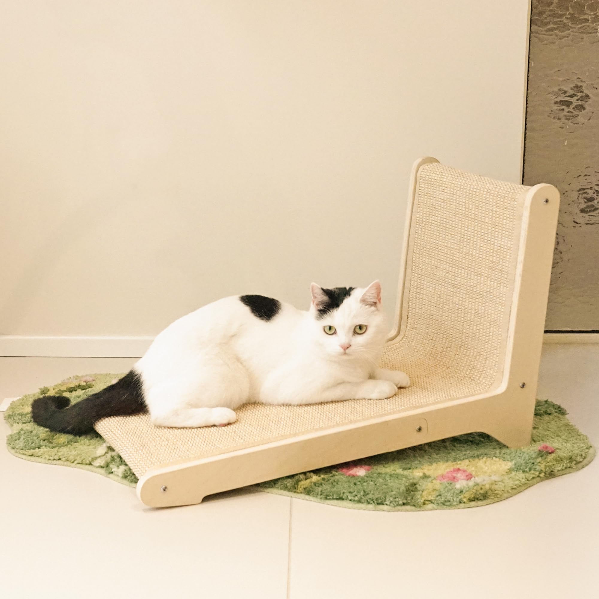 PETKARAY 105° Sisal Cat Scratcher, Sisal Scratch Pad for Indoor Pad