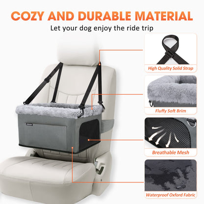 JOEJOY Deluxe Dog Booster Seat with Sturdy Metal Frame and Safety Seat