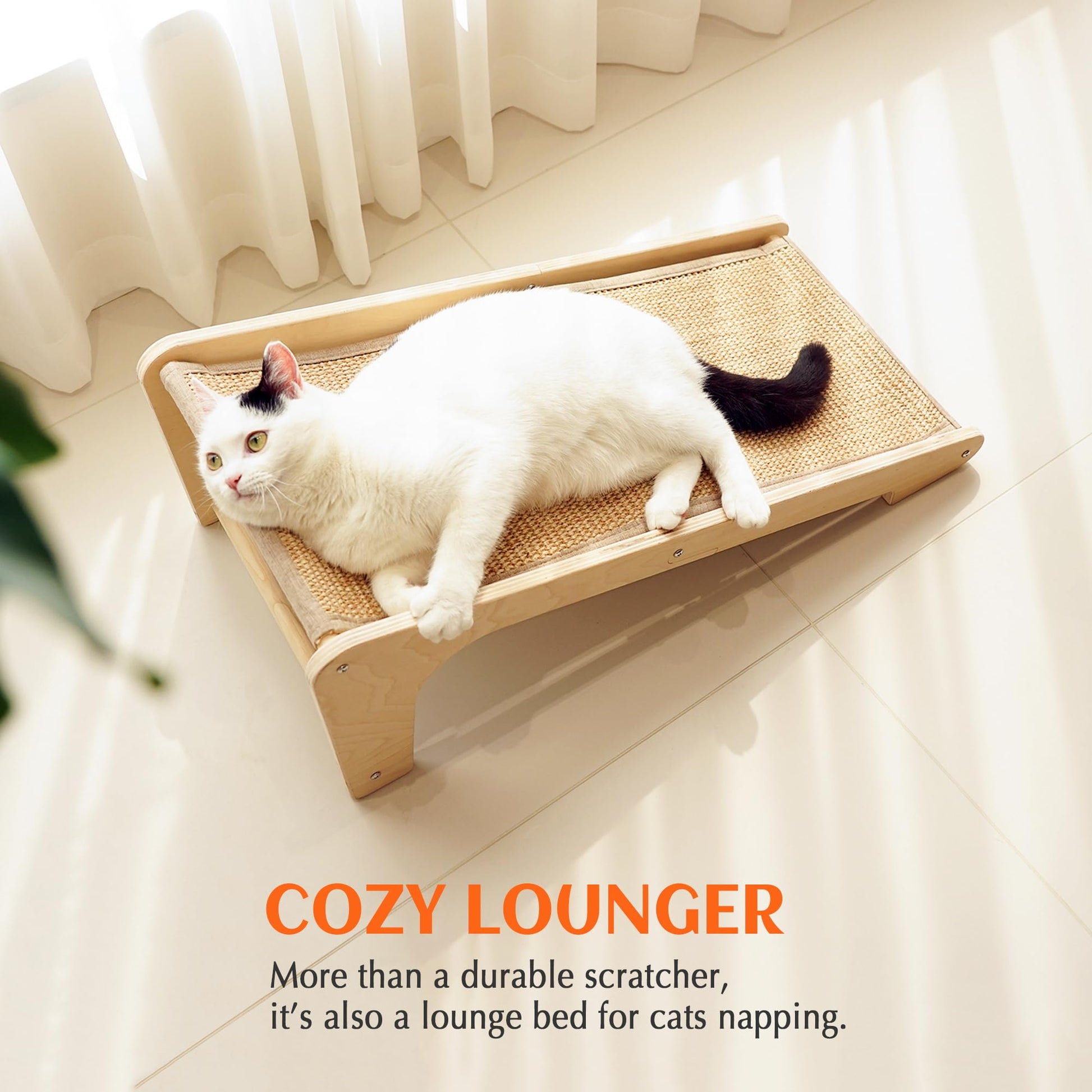 PETKARAY Cat Scratcher, Cat Sisal Scratching Ramp, L Shape Cat Pad