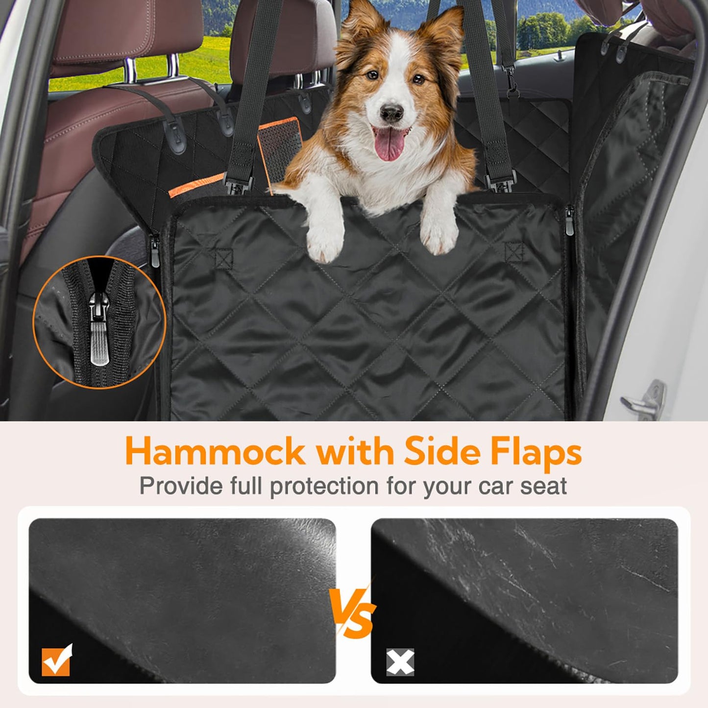 Kytely Dog Car Seat Cover for Back Seat,600D Heavy Duty Dog Hammock