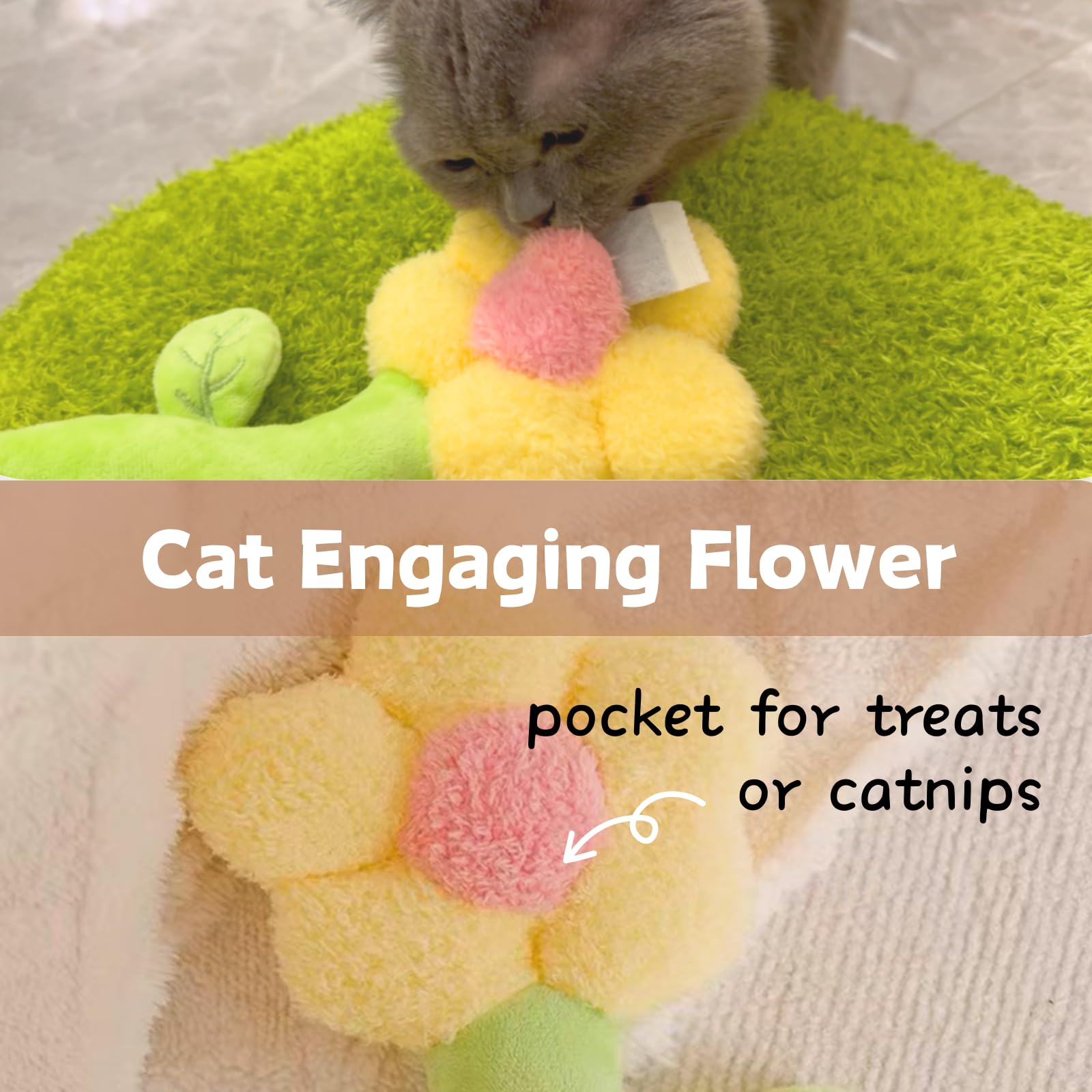 CECE PAW Catnip Refillable Interactive Cat Toy with Crinkle Catnip