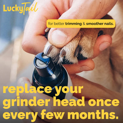 LUCKY TAIL Dog Nail Grinder Hard Soft Replacement Heads Tool