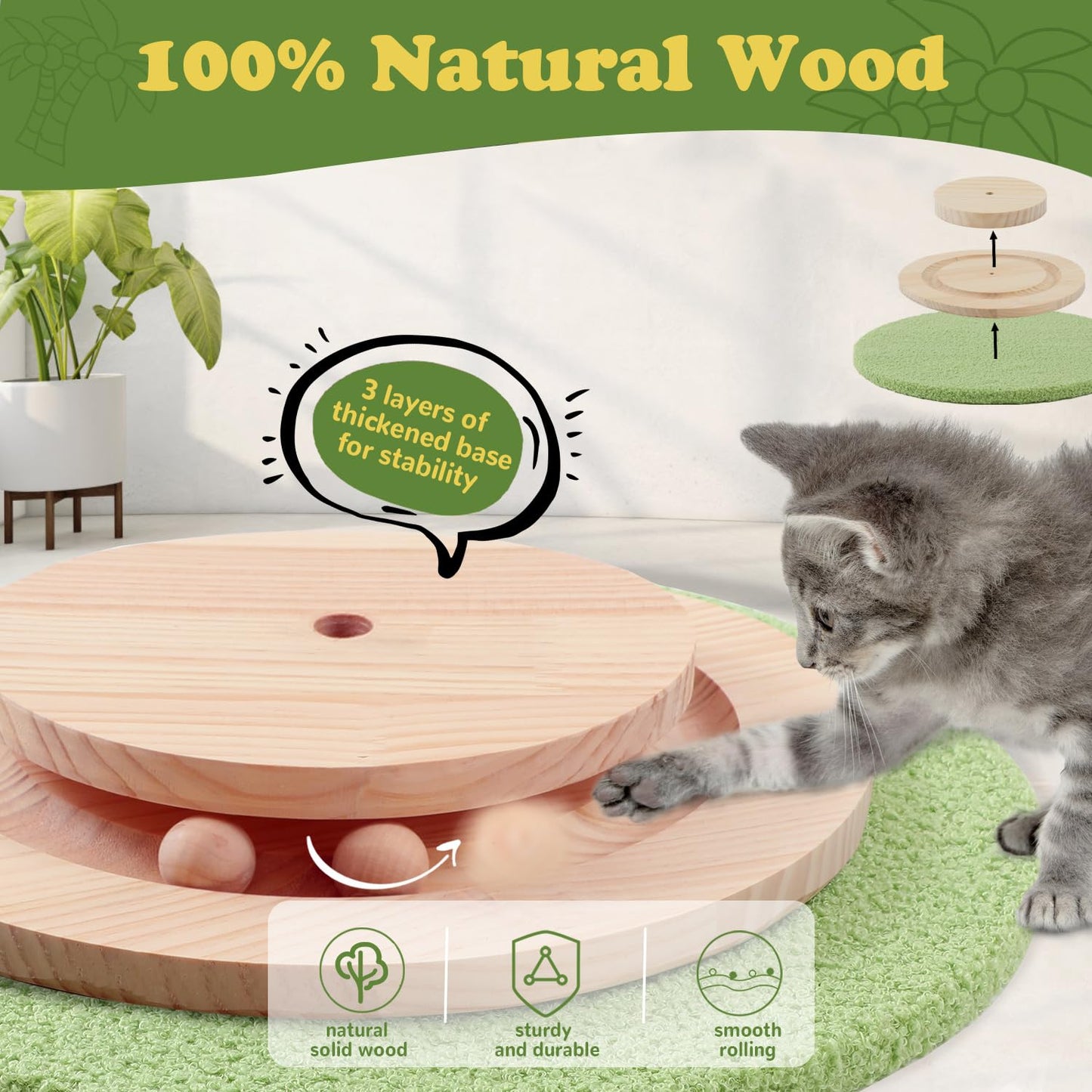 39.4'' Tall Cat Scratching Post, Wide Sisal Rope Scratching Post