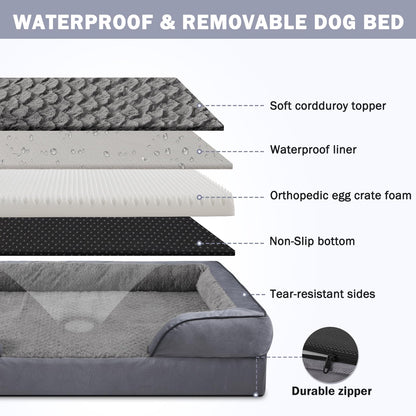 INVENHO Orthopedic Extra Large Dog Bed, XXL Waterproof Dog Sofa