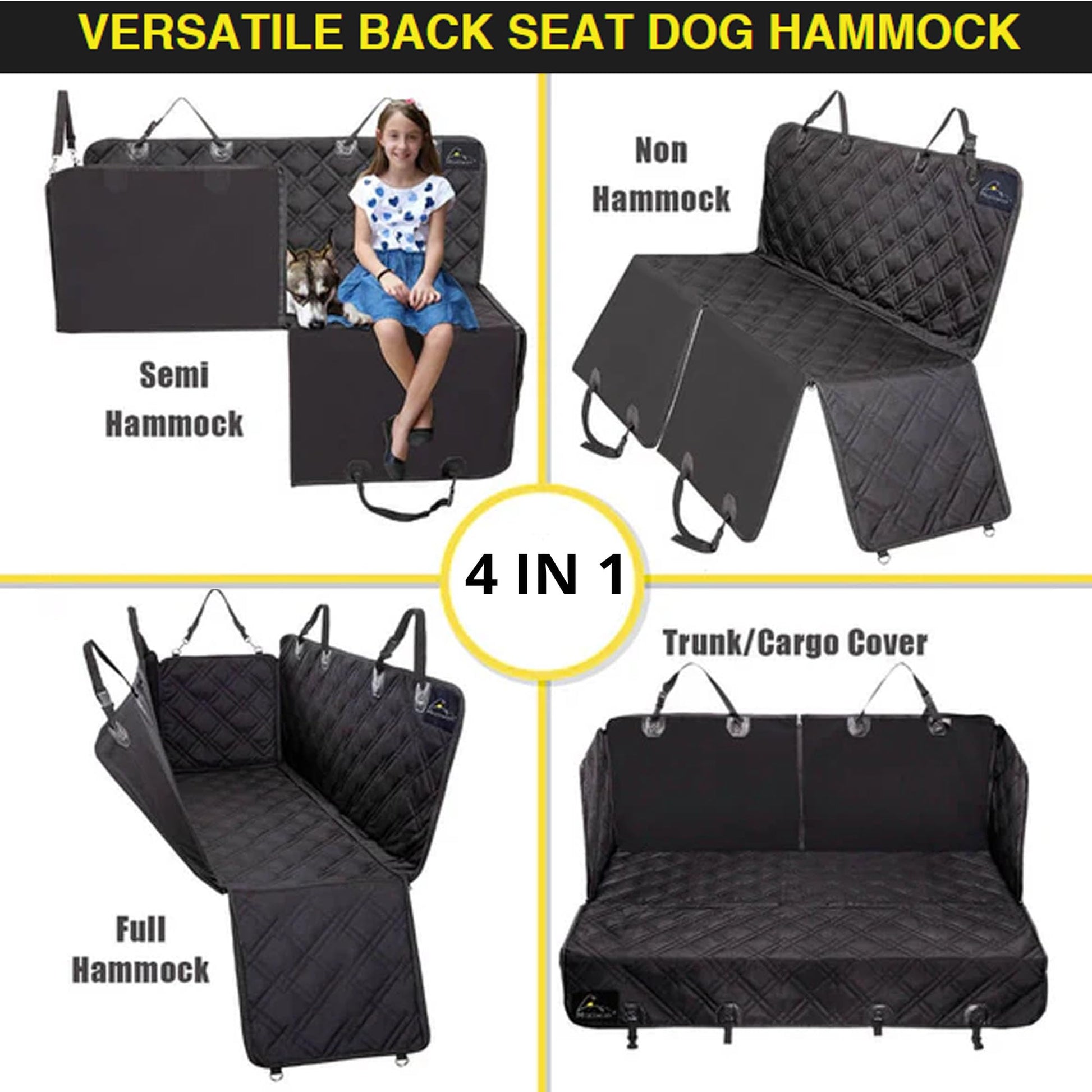 Meadowlark Dog Car Seat Cover with Mesh Window, Heavy-Duty Pet Seat