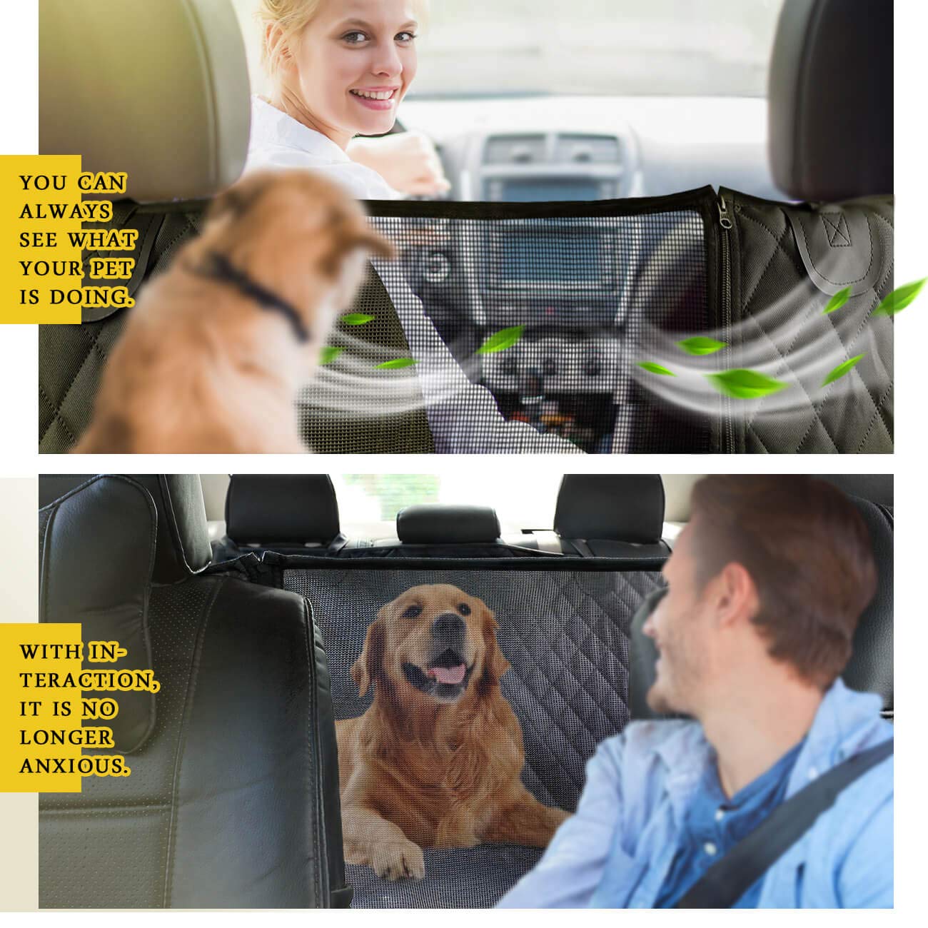 Vailge X-Large Dog Car Hammock, Waterproof with Mesh Window, Seat