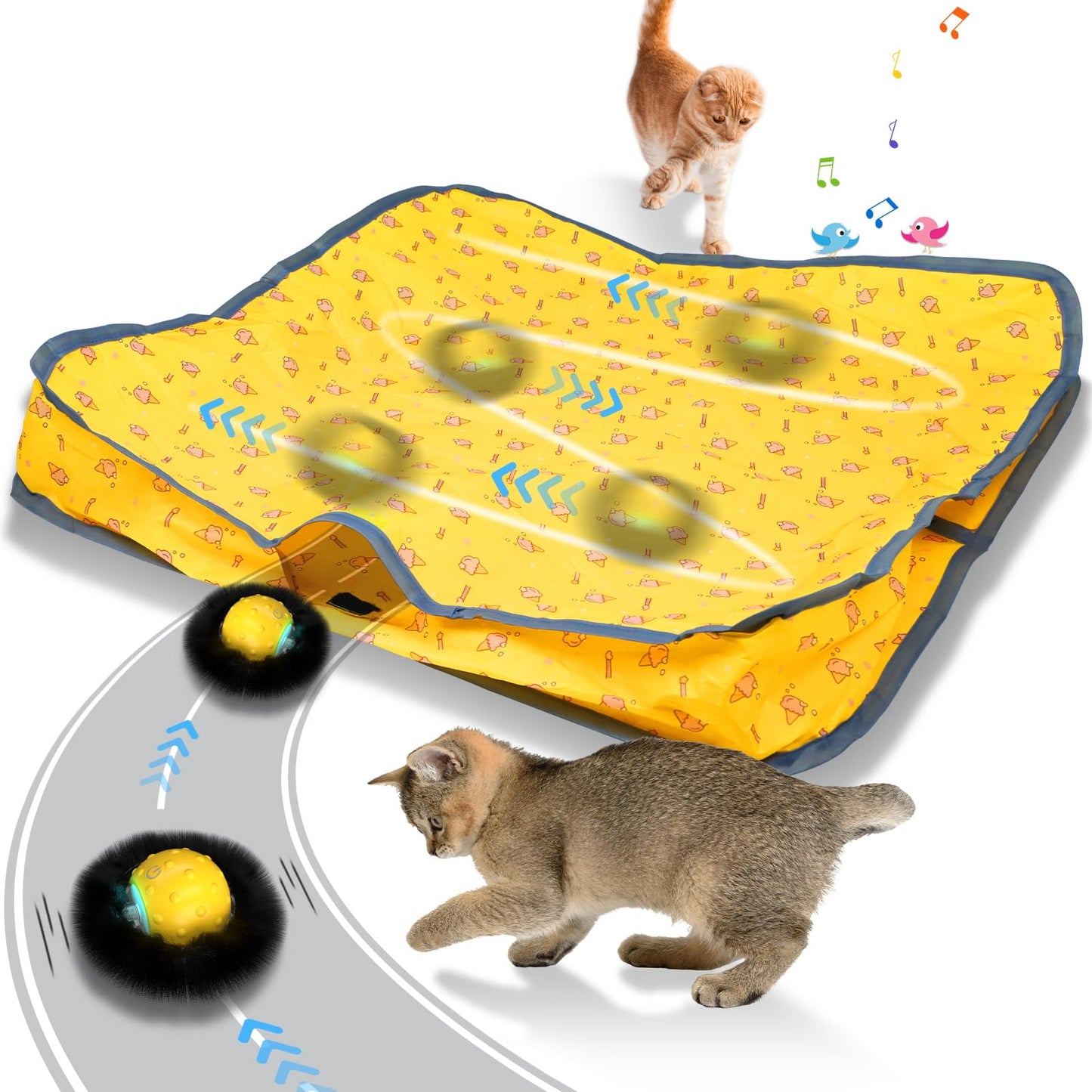 Muhhiba Interactive Cat Toys for Indoor Cats, Electric Cat Ball Ball