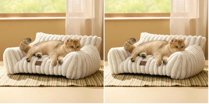 Bedsure Cute Cat Couch for Pets Fluffy Cat beds with Soft Cover