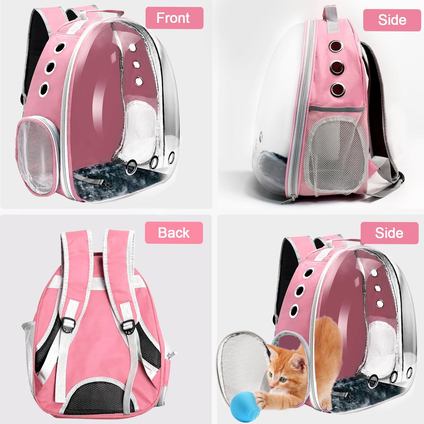 Cat Backpack Carrier, Pet Cat Carrier with Ventilated Design Carrier