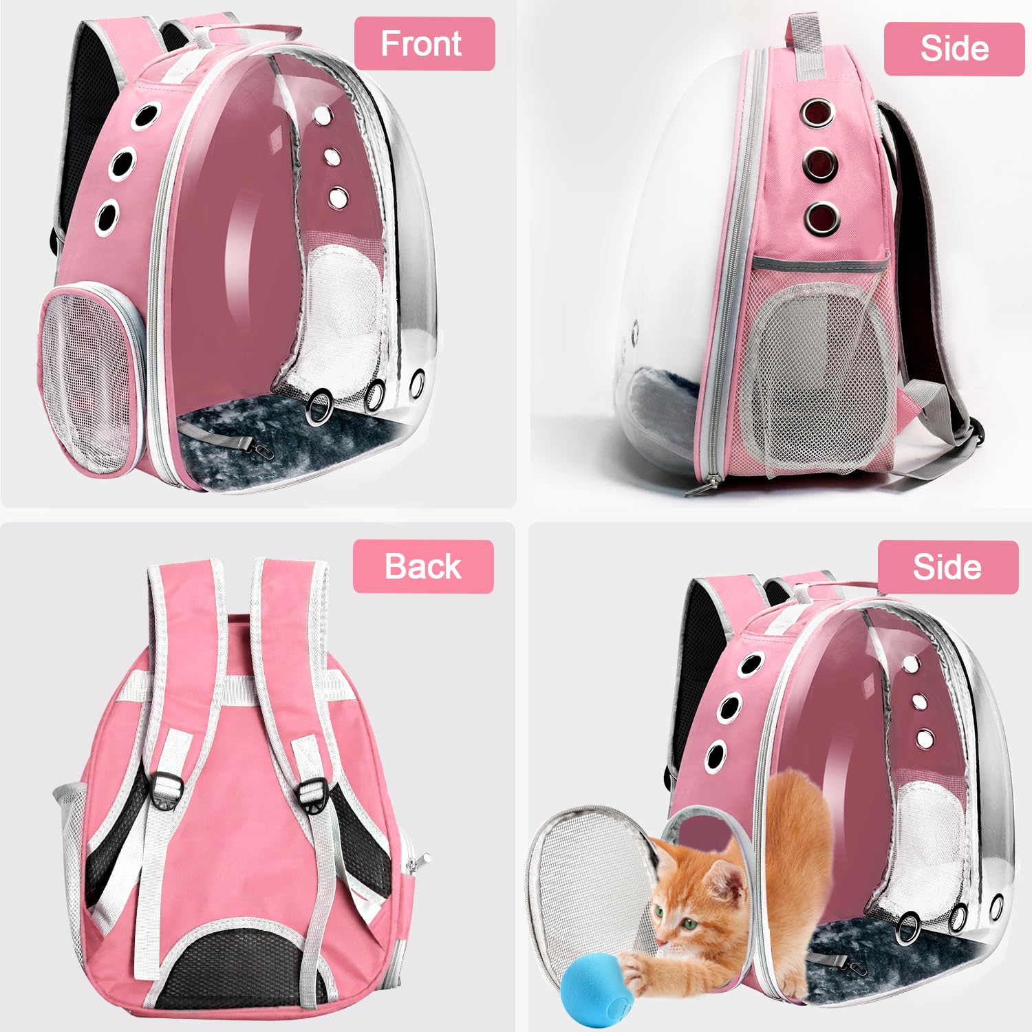 Cat Backpack Carrier, Pet Cat Carrier with Ventilated Design Carrier