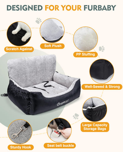 BurgeonNest Dog Car Seat for Medium/Large Dogs Under Soft Pet Car Seat