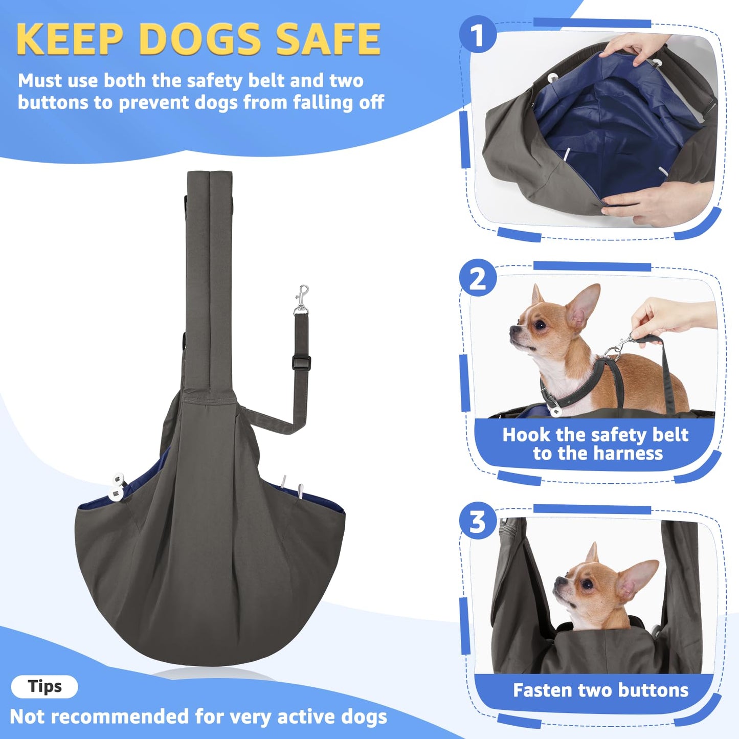 SlowTon Dog Carrier Sling Thick Padded Shoulder Strap Carriers