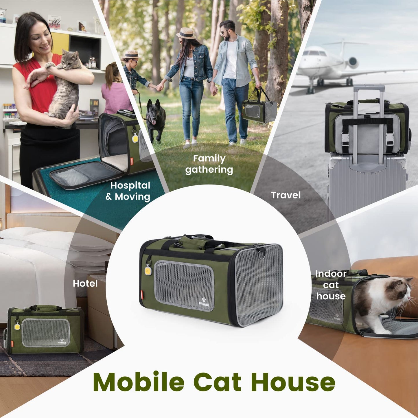 Pawaii Pet Carrier, TSA Airline Approved Cat Carrier, Soft Carrier