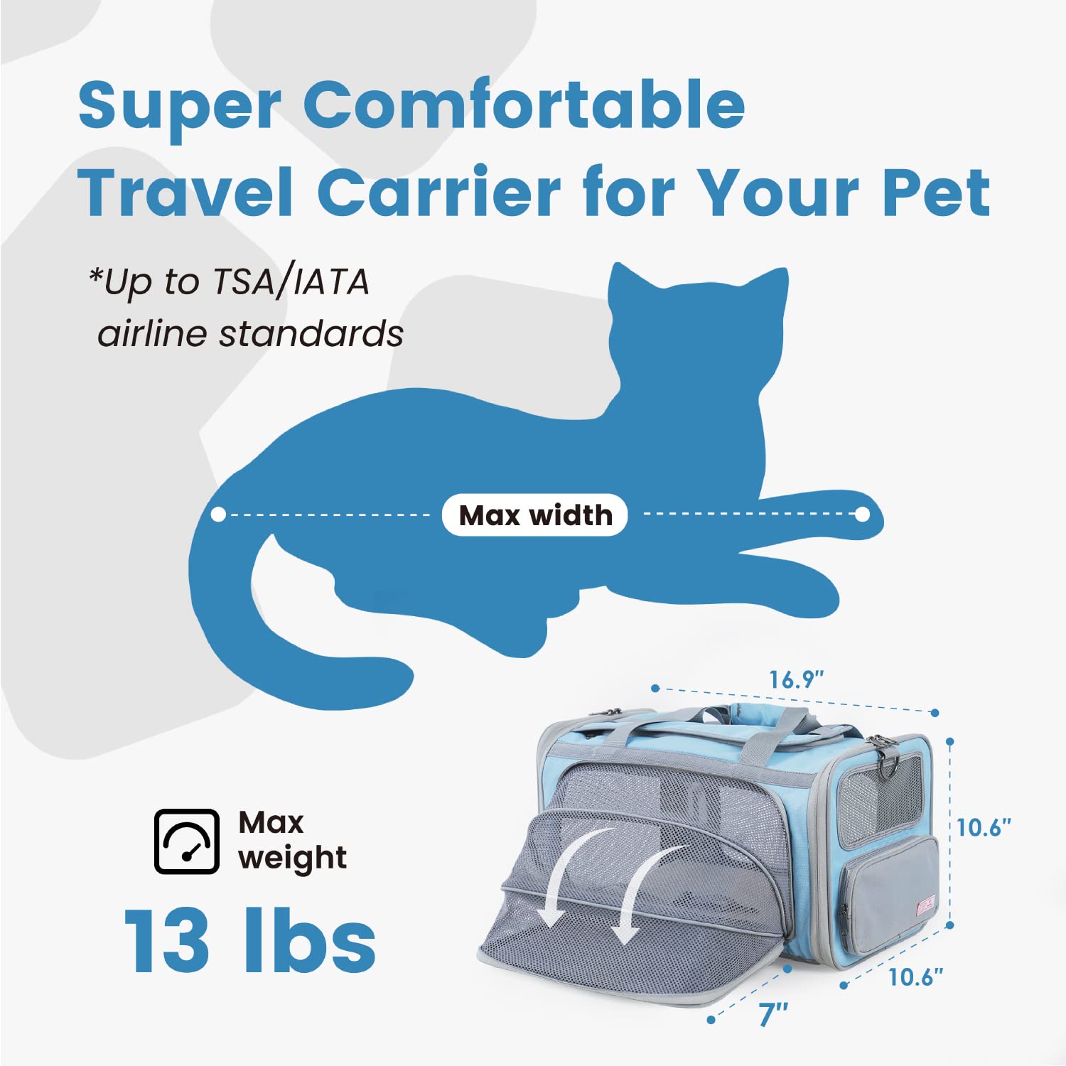 Pawaii Airline Approved Cat Carrier, Cat, Dog Carrier with ID Carrier