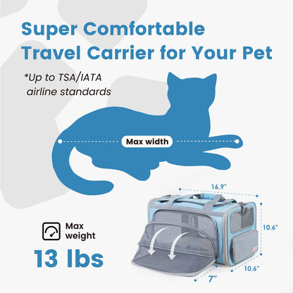 Pawaii Airline Approved Cat Carrier, Cat, Dog Carrier with ID Carrier