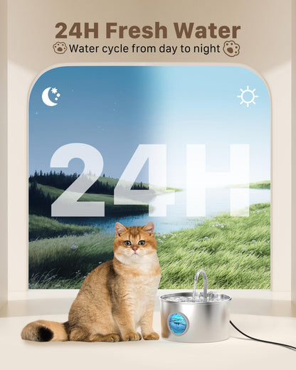 Cat Water Fountain Stainless Steel: Cat Fountain for Drinking Bowl