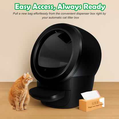 SZEE 120 Pack Automatic Waste Bags Compatible with Litter Box Box