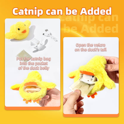 SmartTail Cat Toys Rechargeable Flapping Duck, Lifelike Quacking Toys