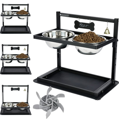 SHAINFUN Elevated Dog Bowls Slow Feeder, Raised Stand with Two Mat