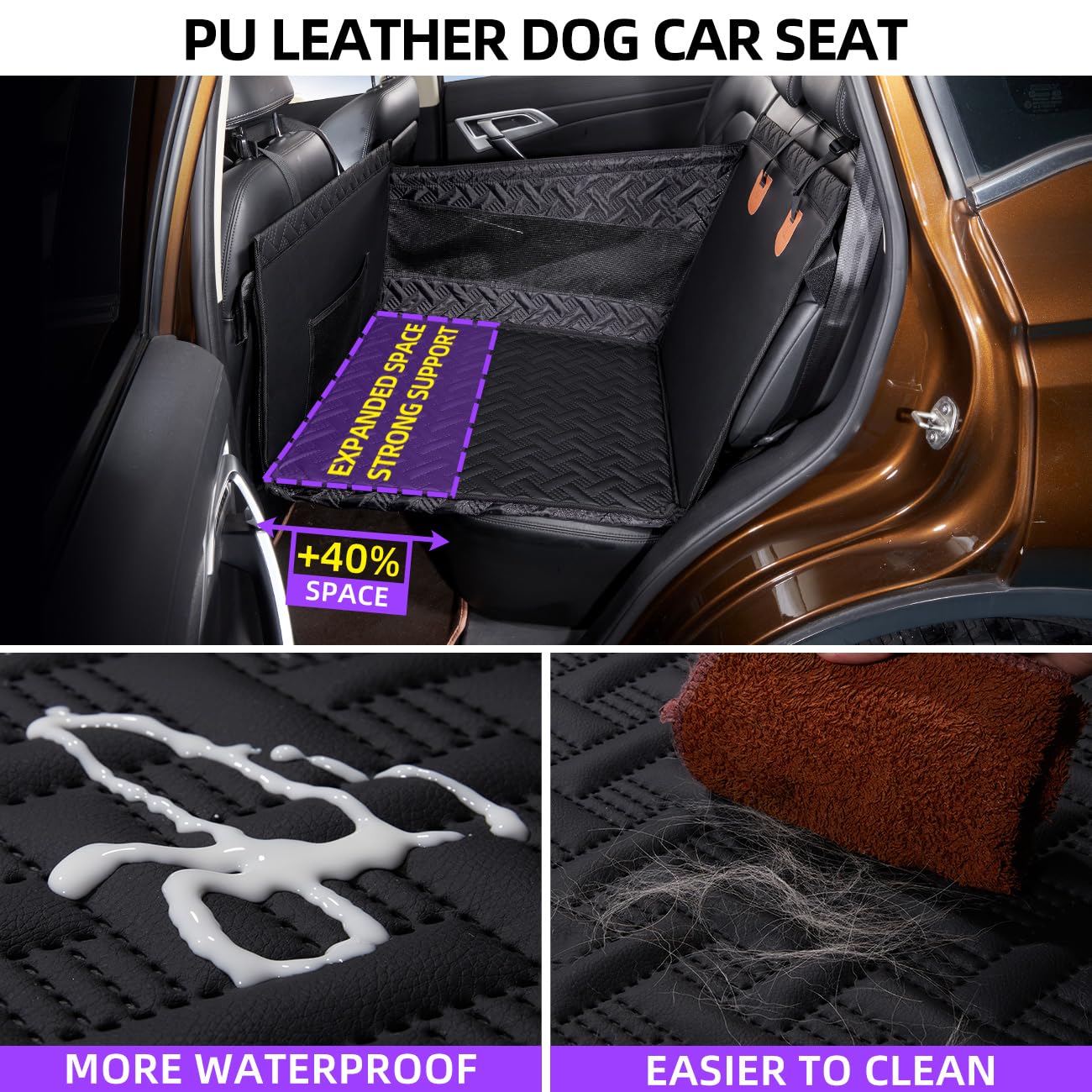 TKYZ Large Dog Car Seat,PU Leather Back Seat Extender Seat