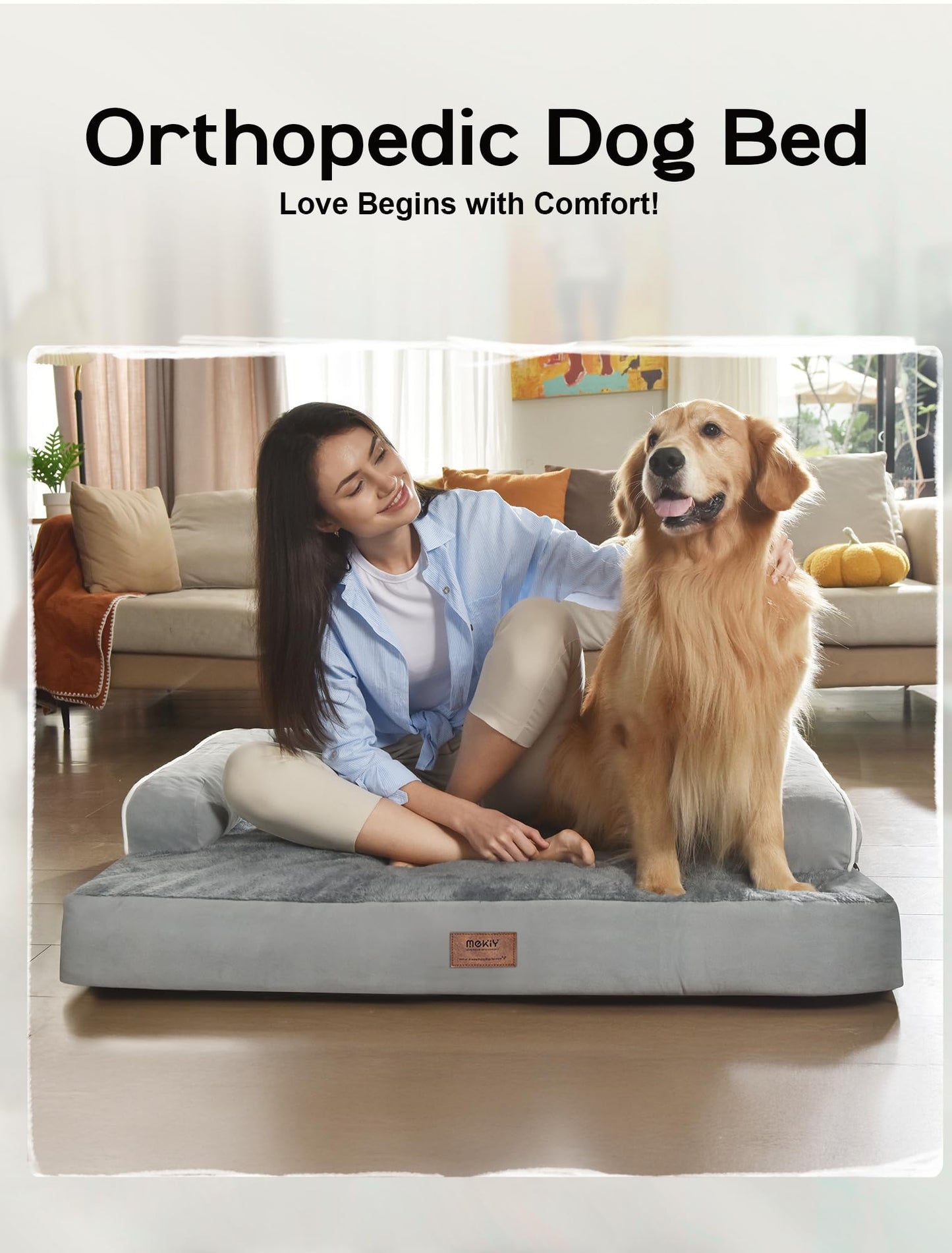 Extra Large Dog Bed Orthopedic Waterproof: Memory Foam Dog Bed
