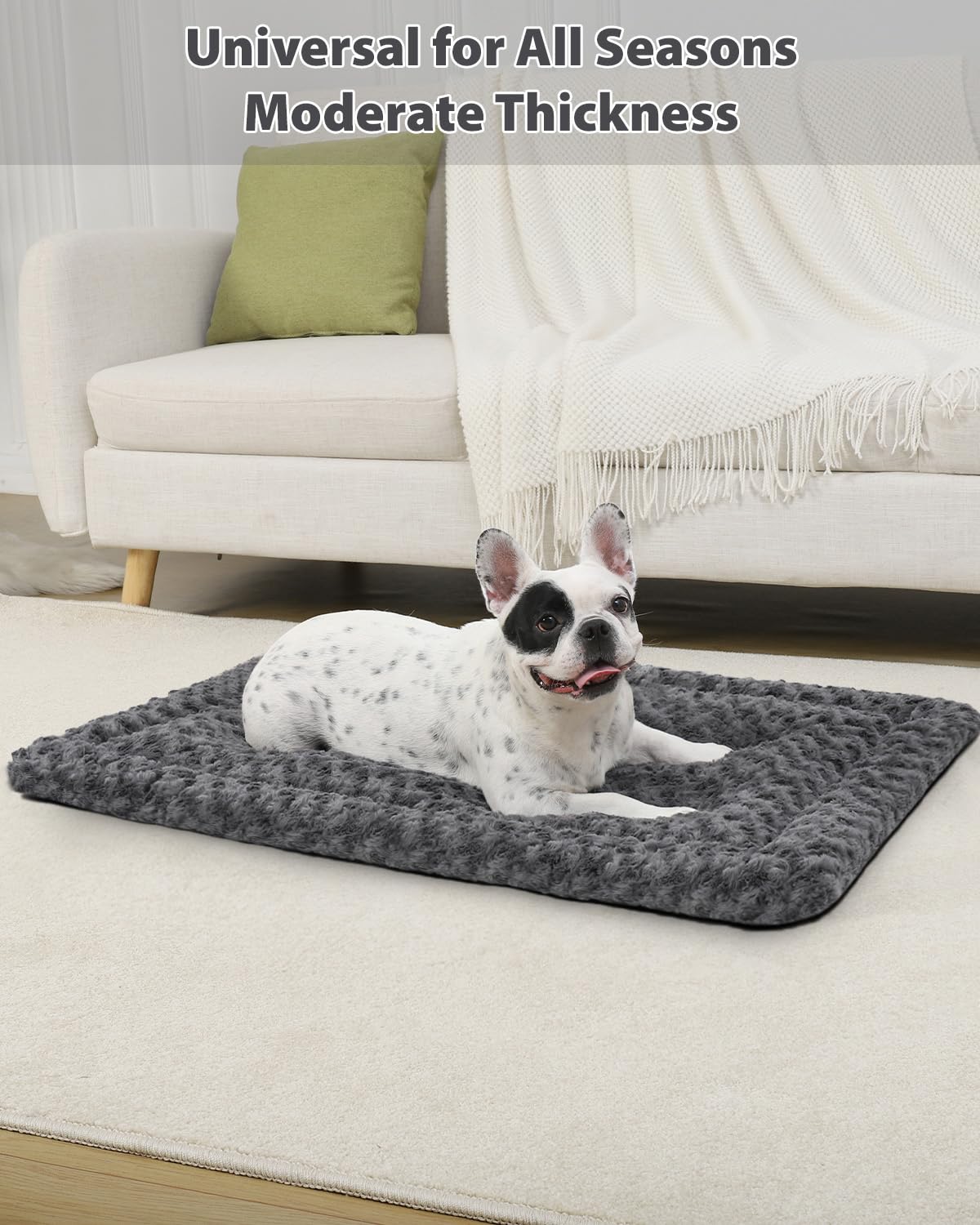 Washable Dog Bed Mat Dog Crate Pad Soft Fluffy Pet Kennel Beds