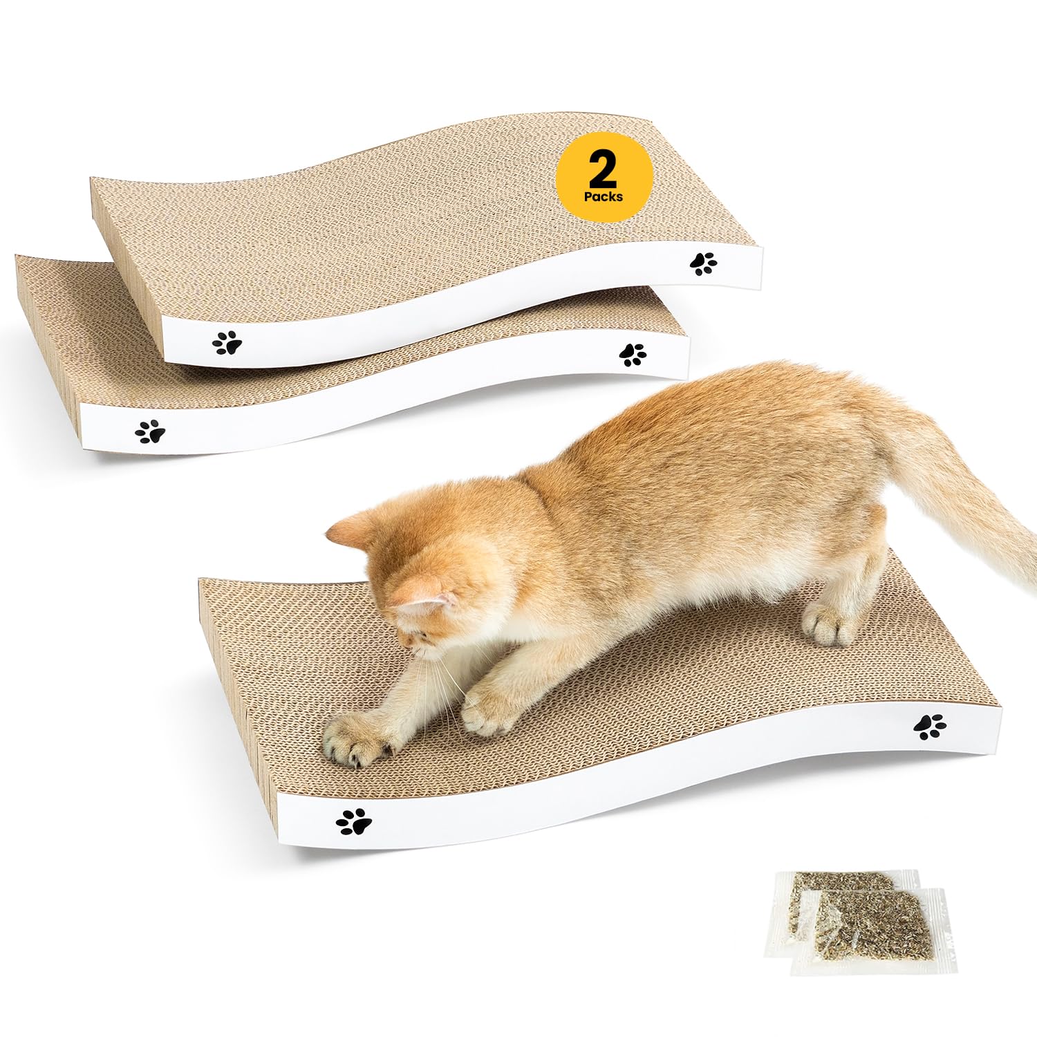 Cat Scratcher, Durable Scratch Pad, Corrugated Cardboard Pad