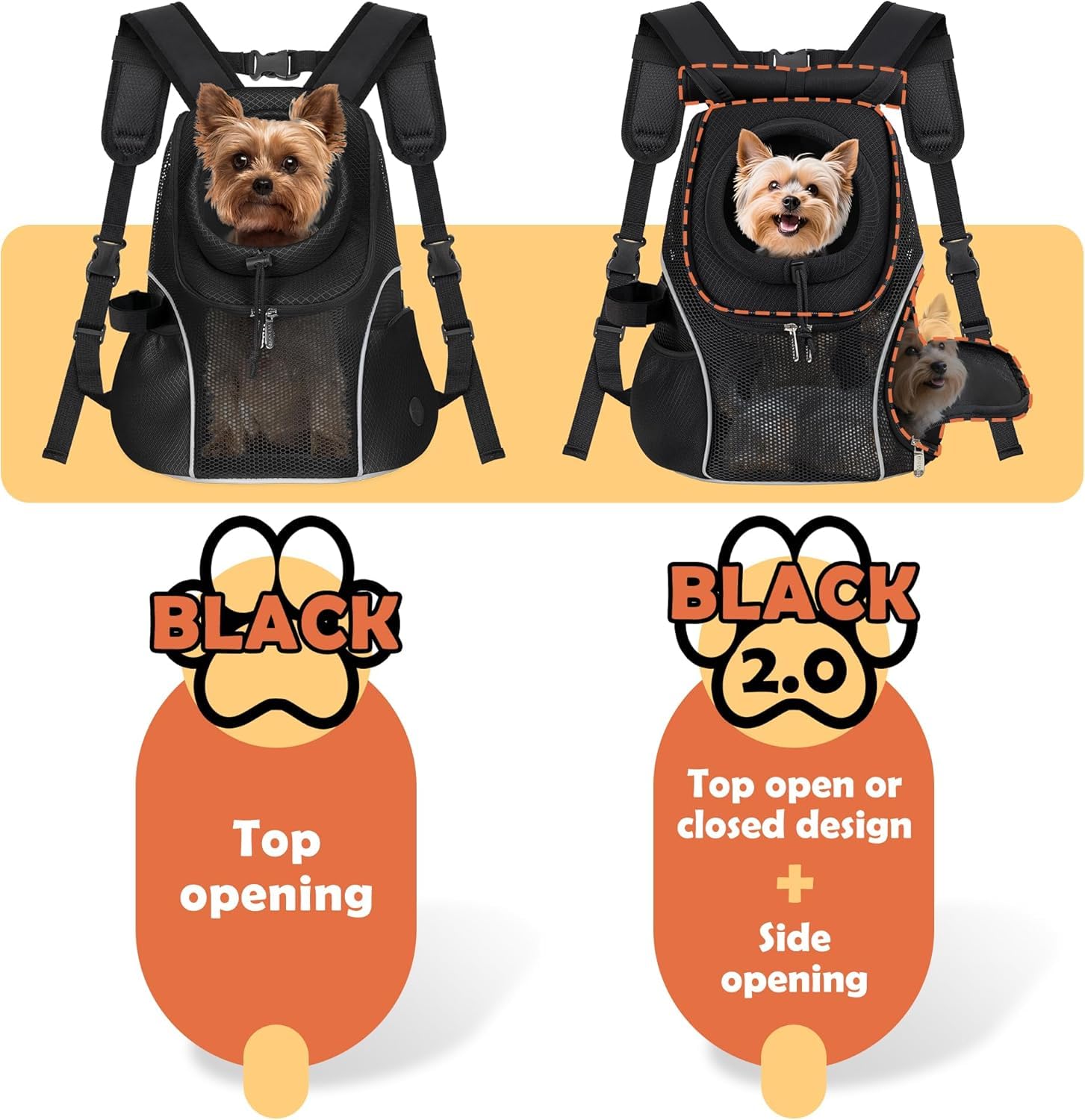 WOYYHO Pet Dog Carrier Backpack with Top and Side Windows, Carrier