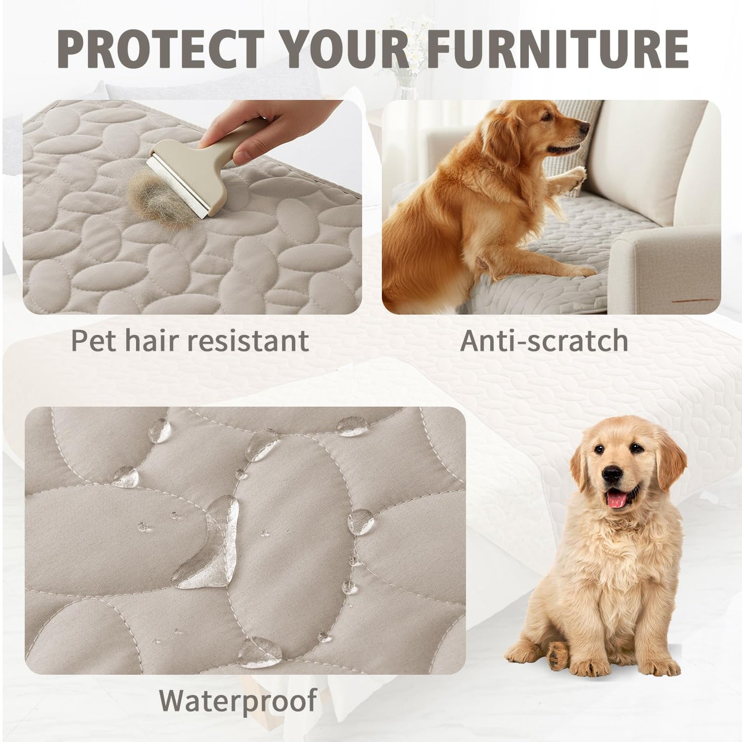 Ameritex Waterproof Pet Bed Cover Anti-Slip Dog Bed Blanket for Sofa
