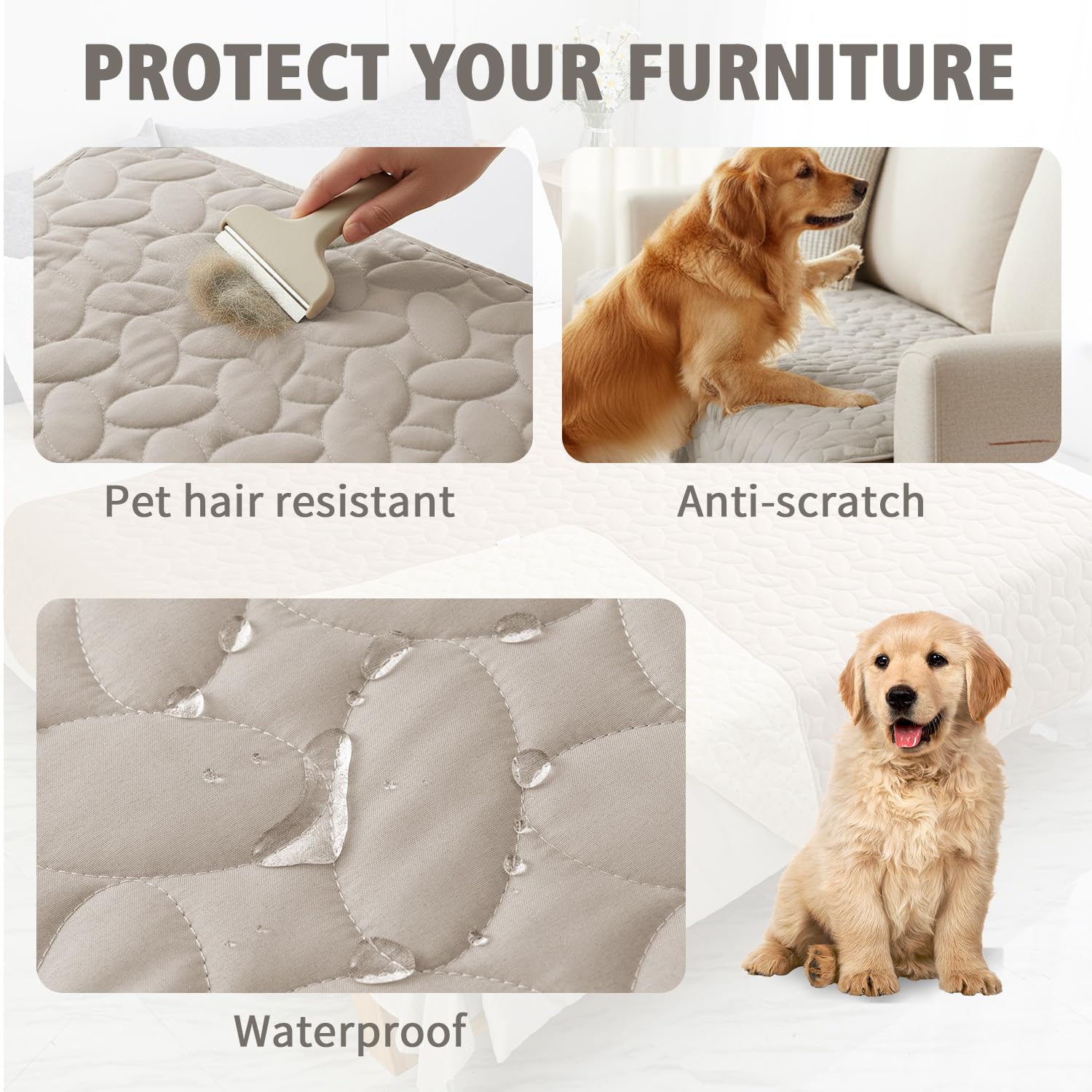 Ameritex Waterproof Pet Bed Cover Anti-Slip Dog Bed Blanket for Sofa