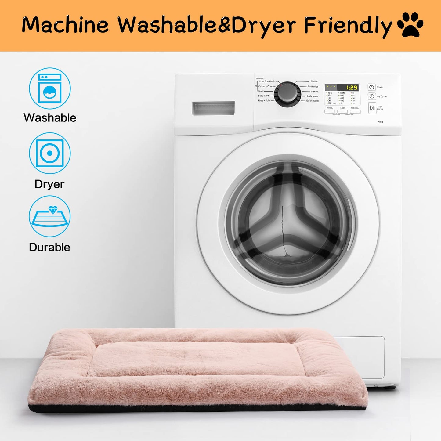 Dog Beds Crate Pad for Medium Dogs Fit Dog Crates,Washable Kennel